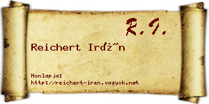 Reichert Irén névjegykártya